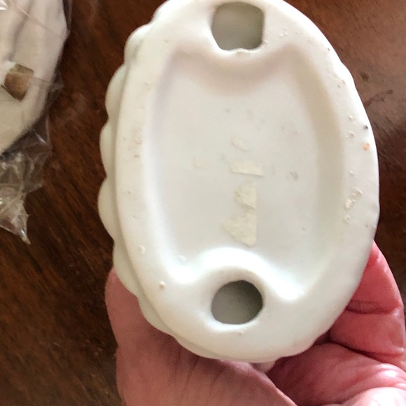 SALE Set of 2 Unicorn Ceramic Statues pink roses green leaves gold accents - Picture 11 of 11